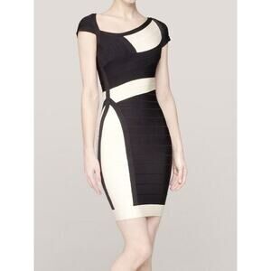 Herve Leger Amber Cap Sleeve Bandage Dress Size Small
